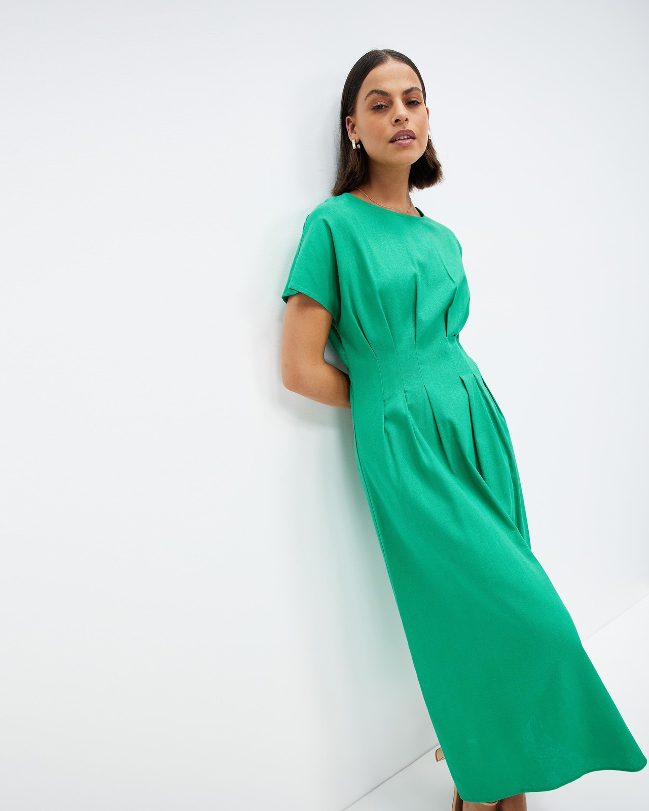 Kaia Linen Blend Midi Dress