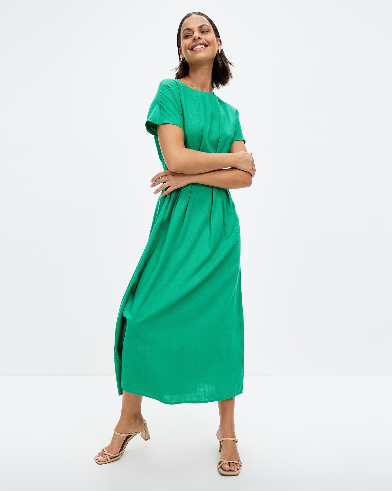 Kaia Linen Blend Midi Dress