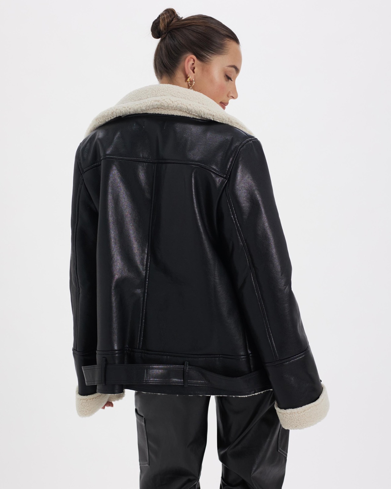 On Call Biker PU Shearling Jacket