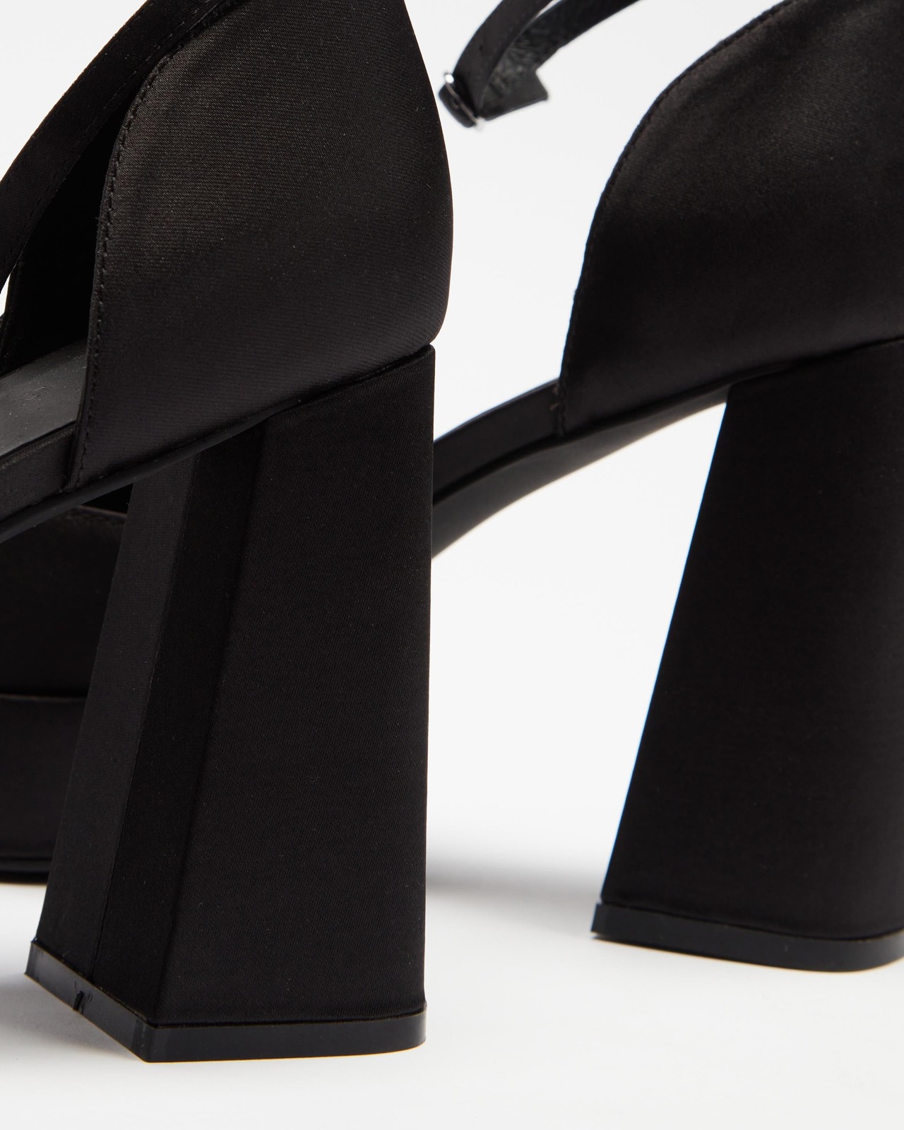 Satin Closed Toe Platforms
