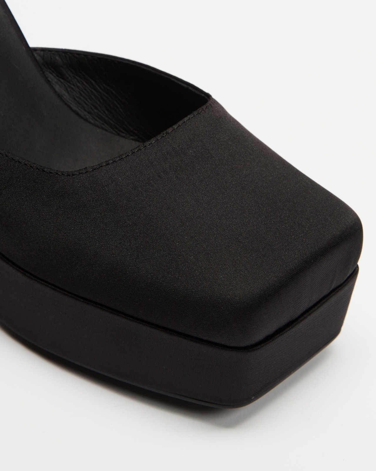 Satin Closed Toe Platforms