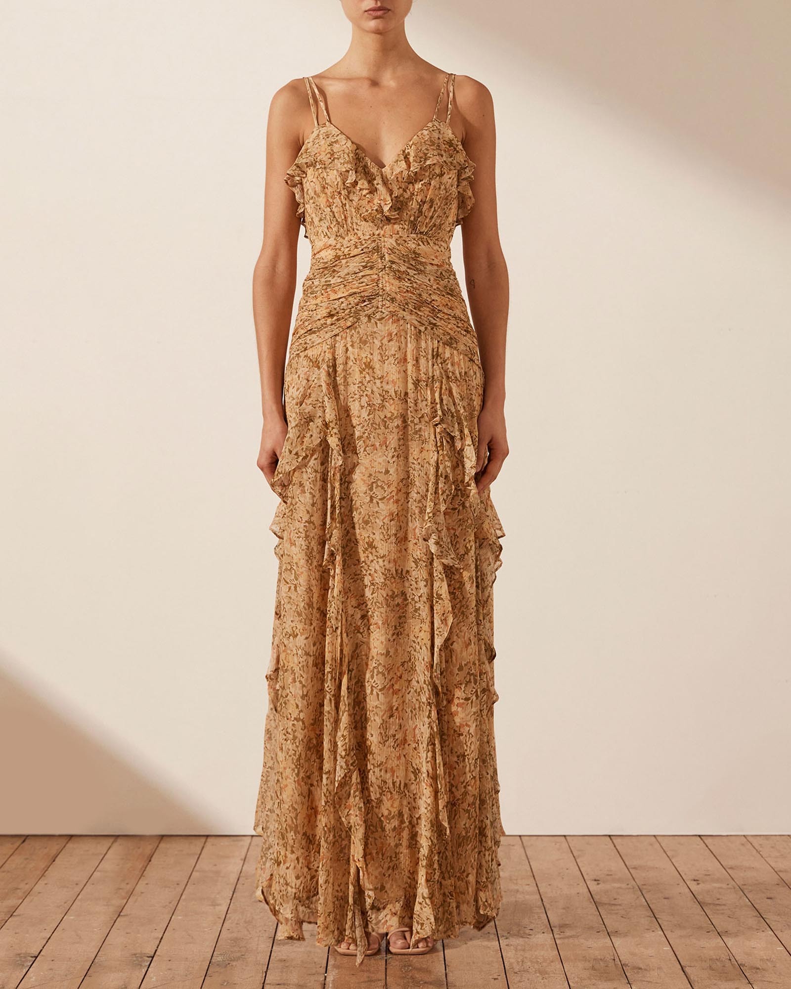 Shona Joy Louise Double Strap Frill Maxi Dress - AirRobe