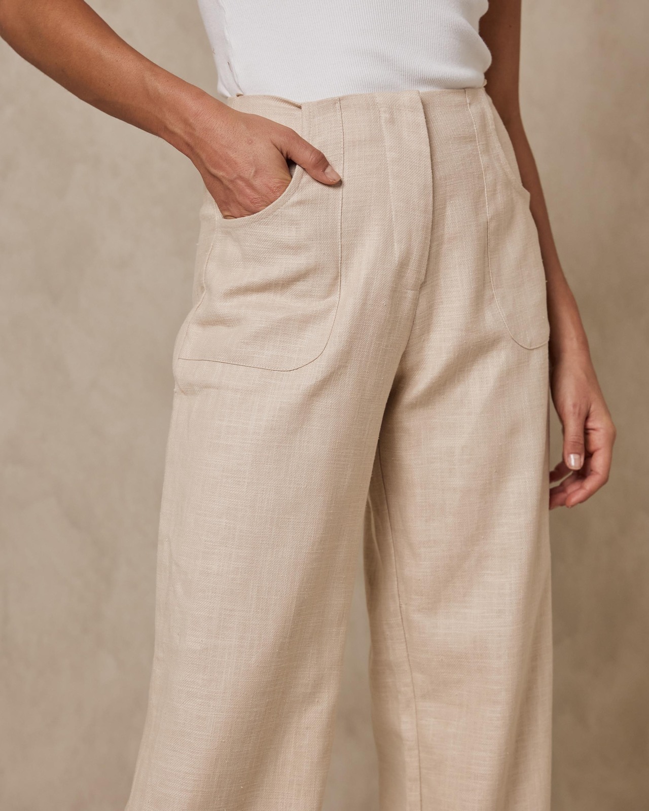 Ramie Relaxed Fit Pants