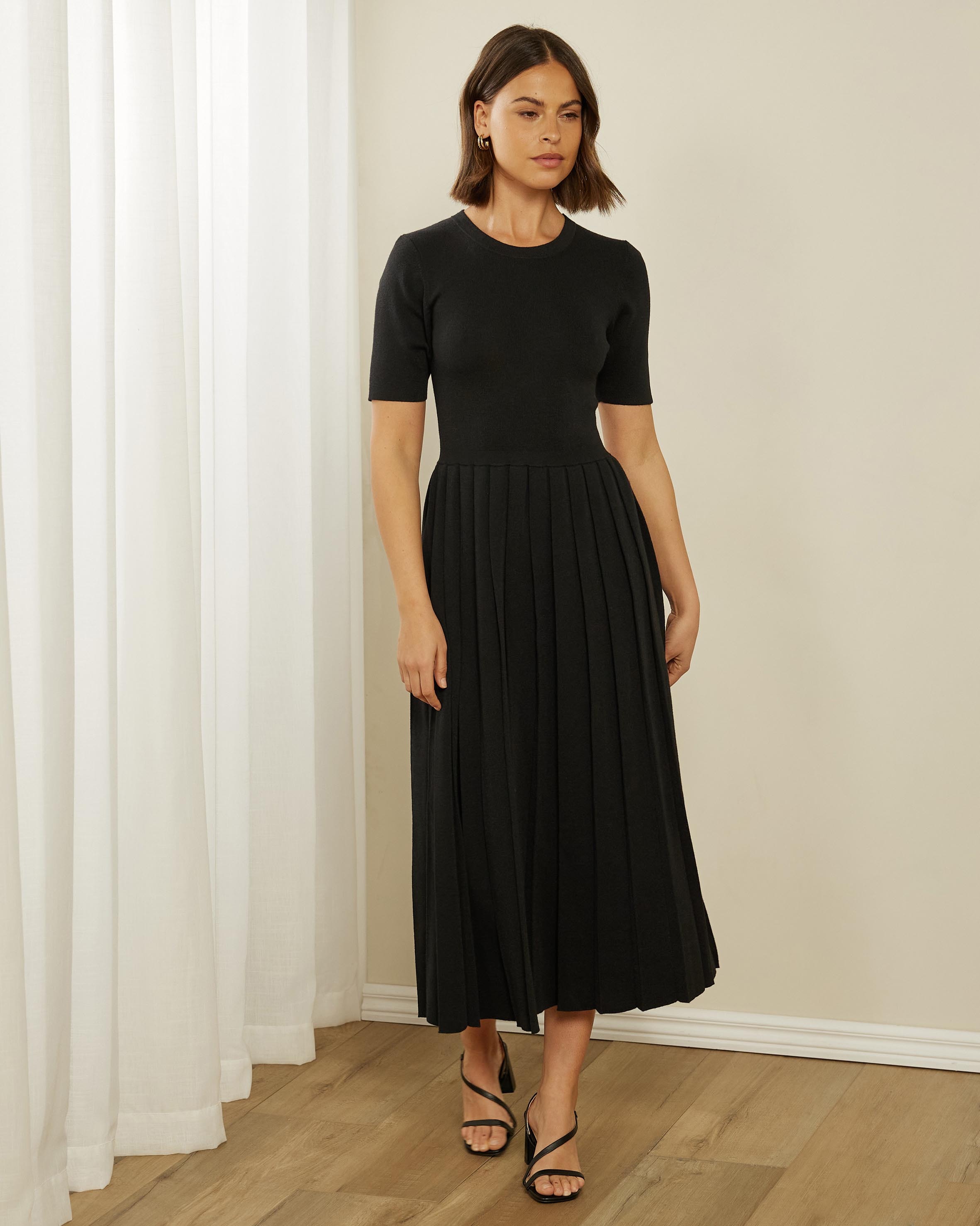 Atmos&Here Nora Pleated Knit Midi Dress - AirRobe