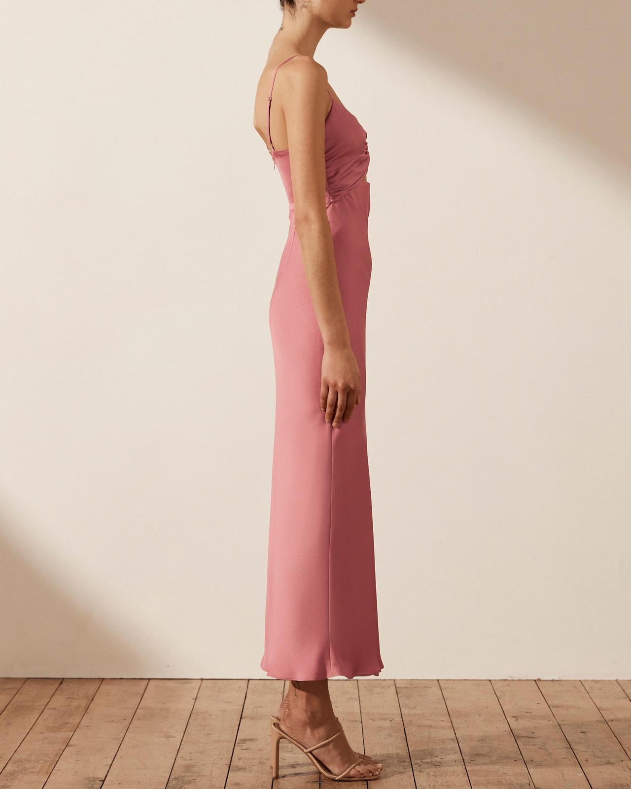 Luxe Twist Front Sleeveless Midi Dress