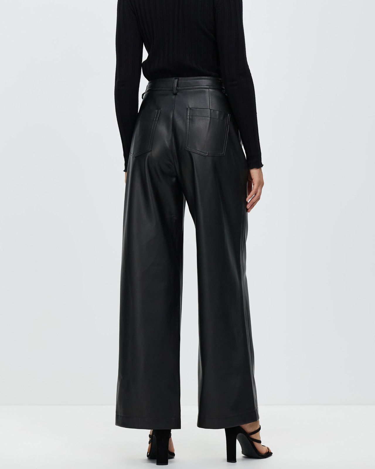 Ciara Wide Leg Leather Look Pants
