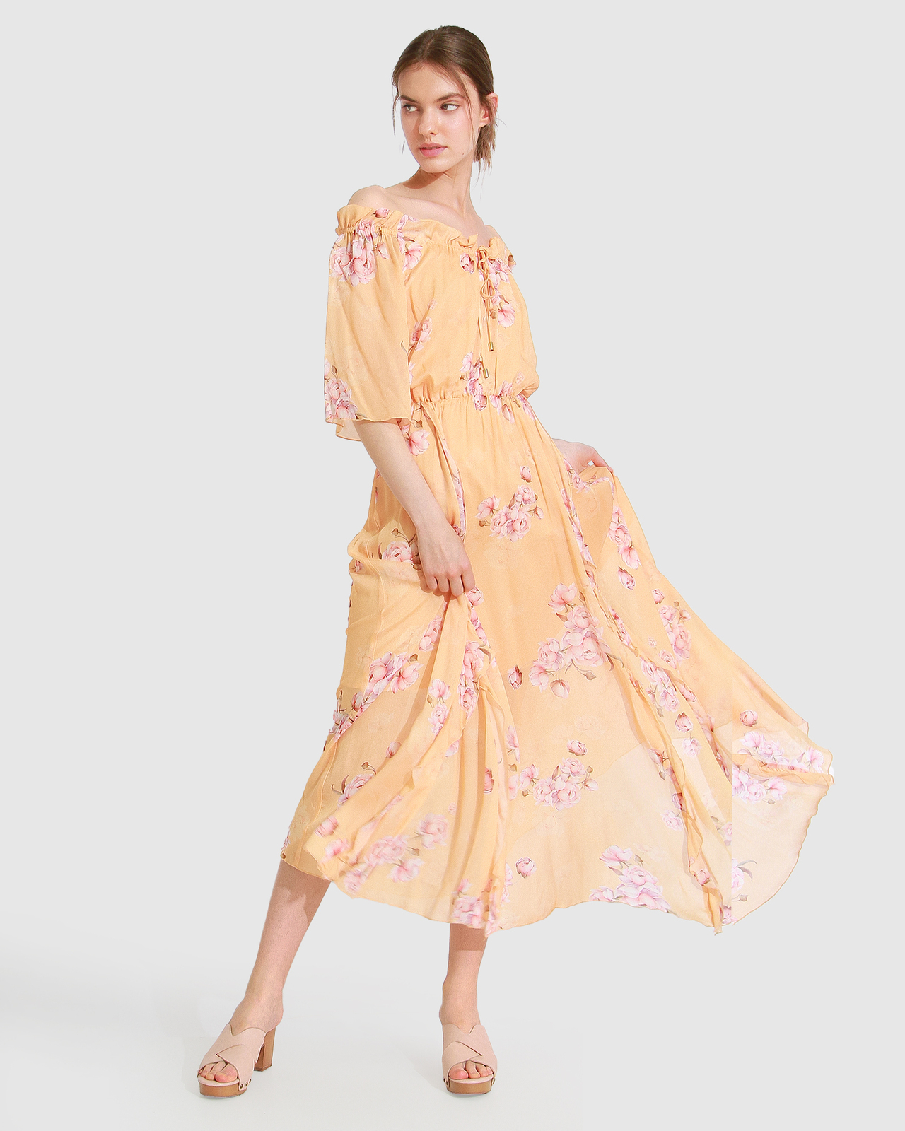 Amour Amour Ruffled Midi Dress