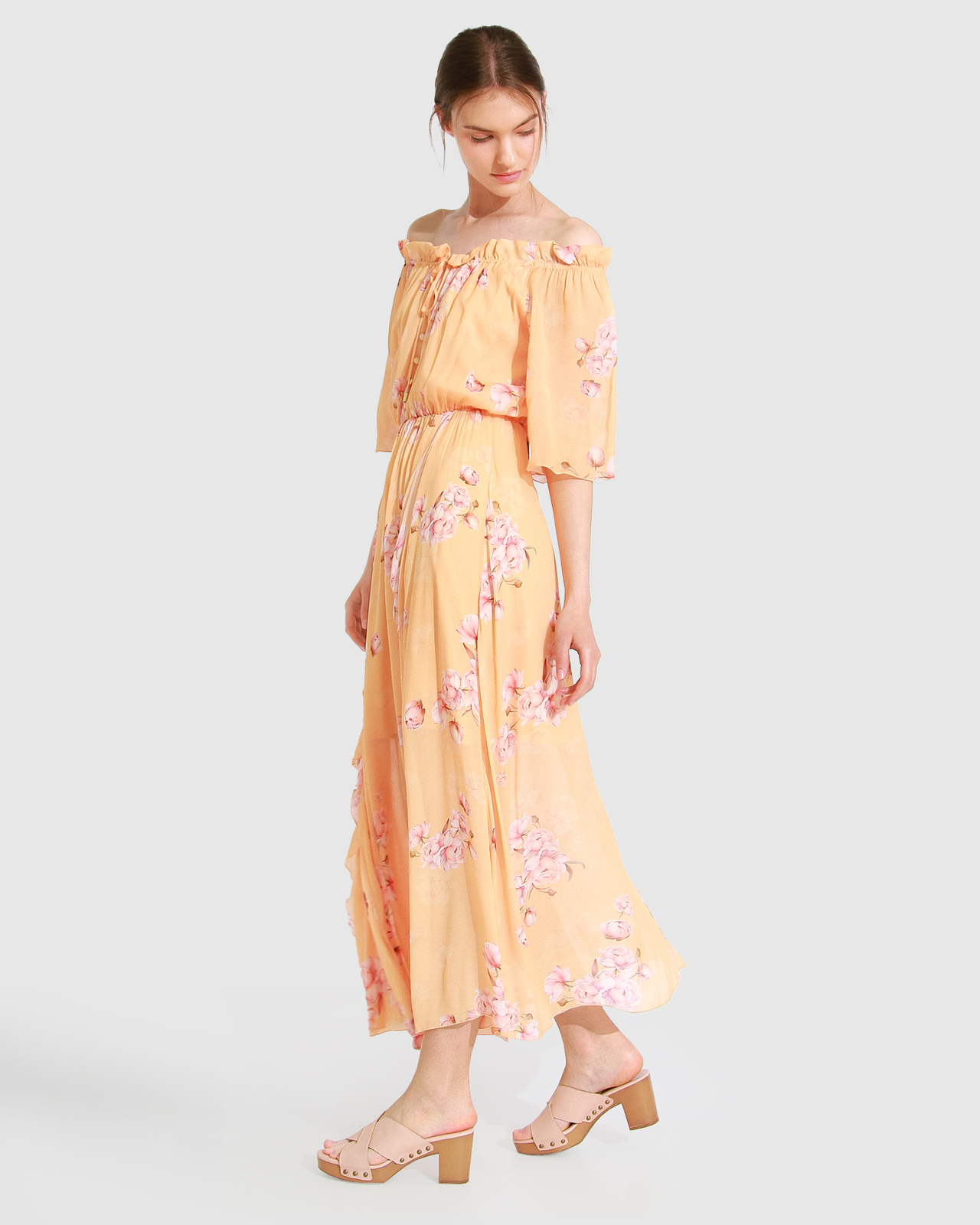 Amour Amour Ruffled Midi Dress
