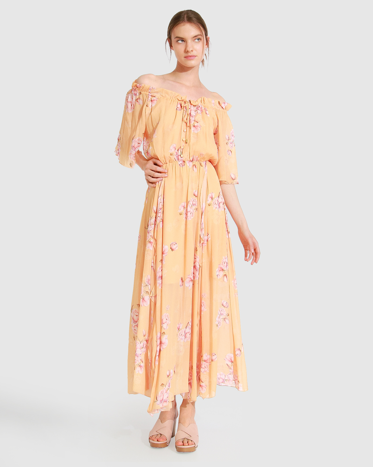 Amour Amour Ruffled Midi Dress