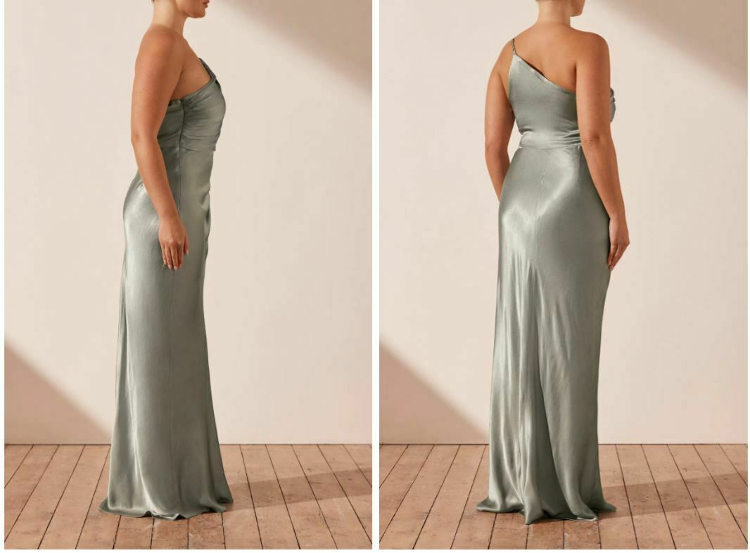 Shona Joy LA LUNE ASYMMETRICAL GATHERED MAXI DRESS