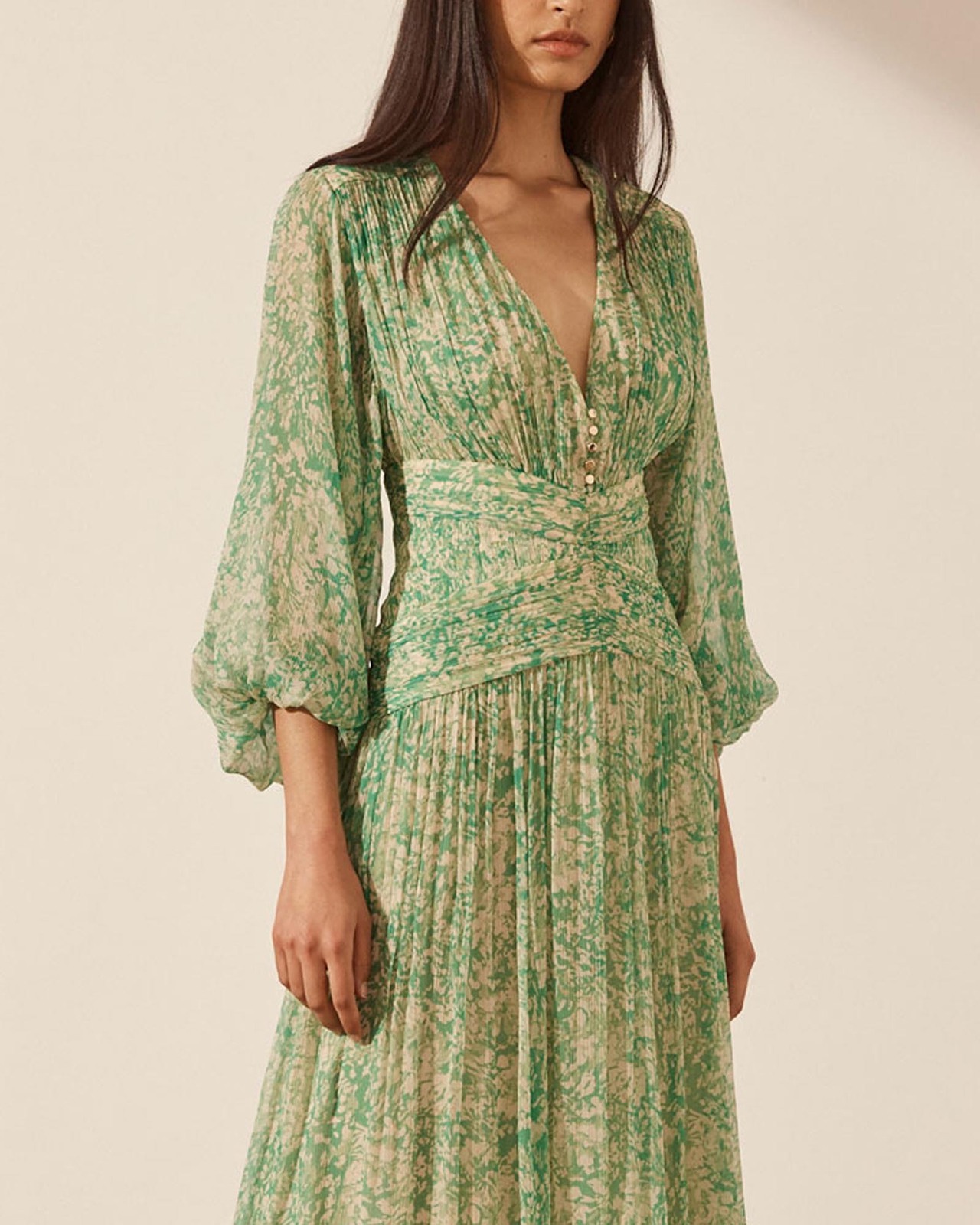 midi split dress long sleeve Susana Monaco Ruched Long Sleeve Midi Dress in Coco at Nordstrom, Size Large