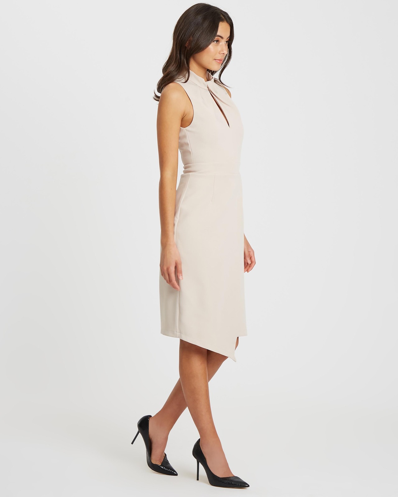 Carrington Tuck Neck Midi Dress