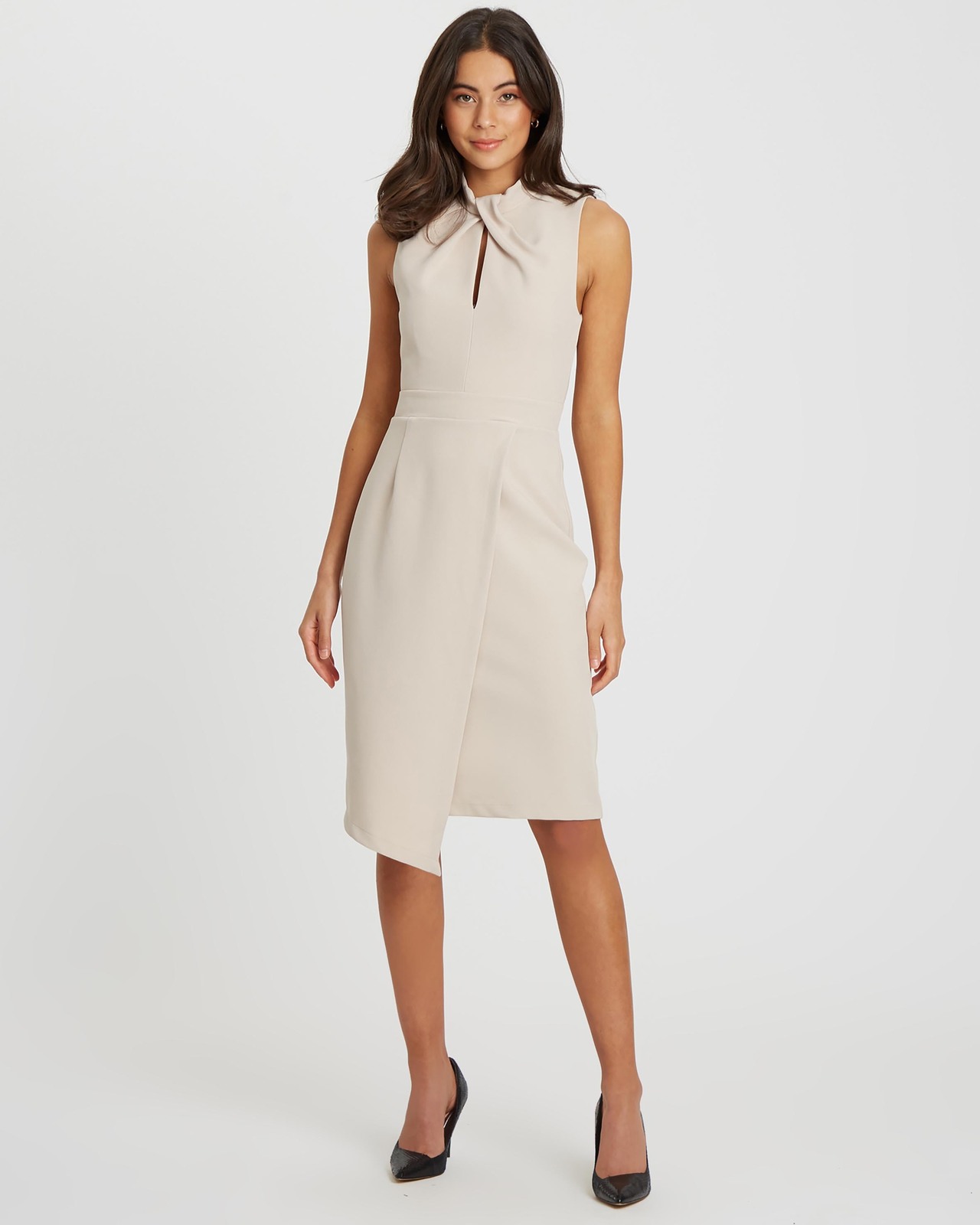 Carrington Tuck Neck Midi Dress