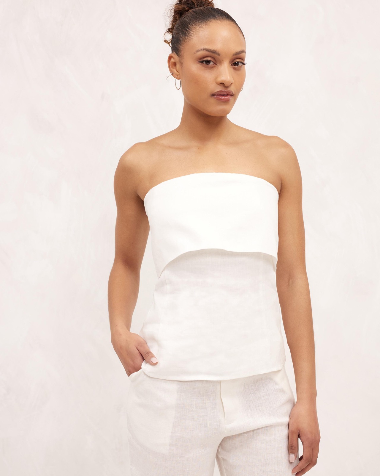 Strapless Linen Top