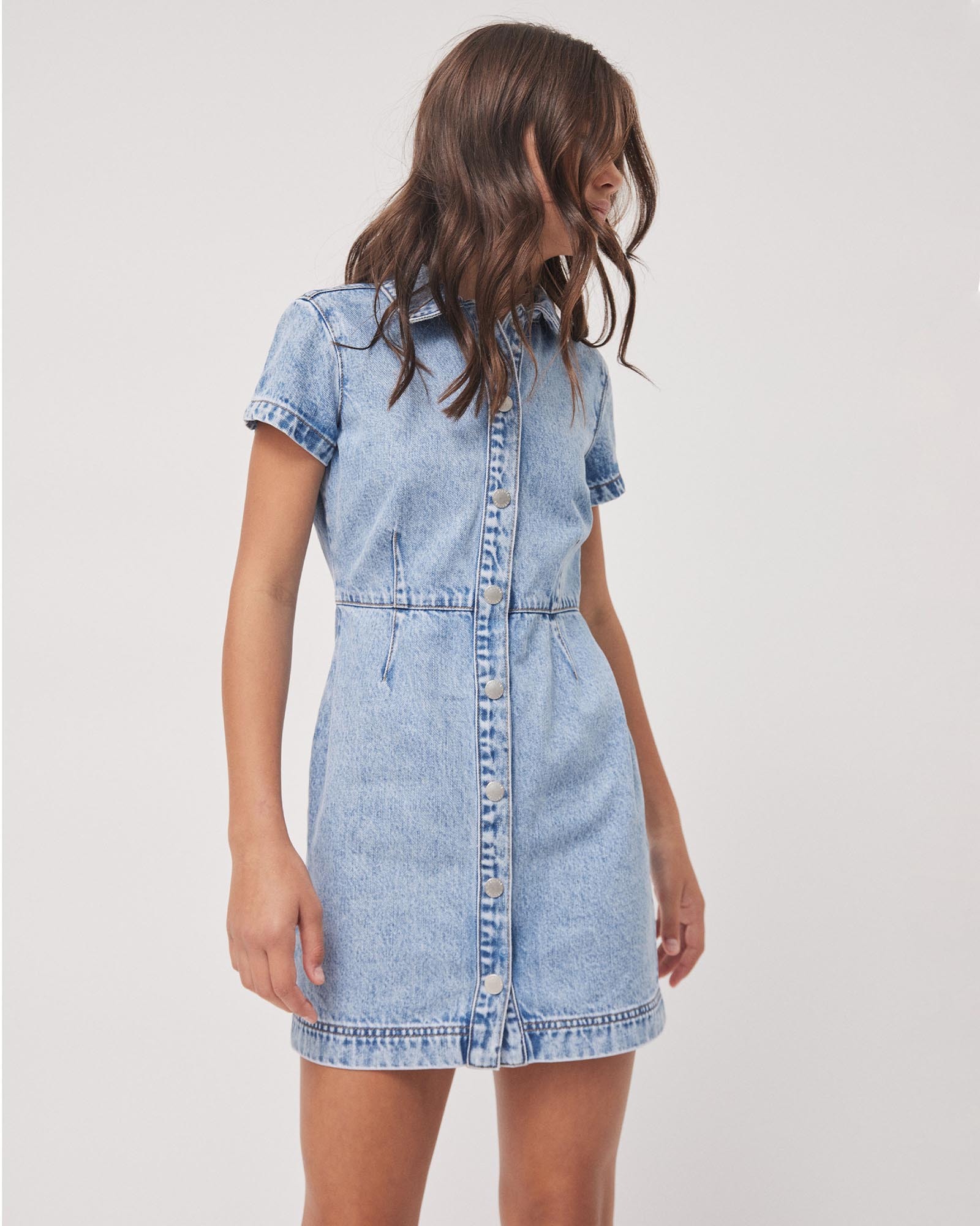 cute semi formal dress Mokayee Cocktail Dresses for Women 2026 Army Green V Neck Summer Short Sleeve Semi-Formal Church Office Business Casual Interview Teacher Work Wedding Guest Dresses S at Amazon Women's Clothing store Buy simple chic little Рокля с корсет Color:Ocean Denim Tube Top Dress