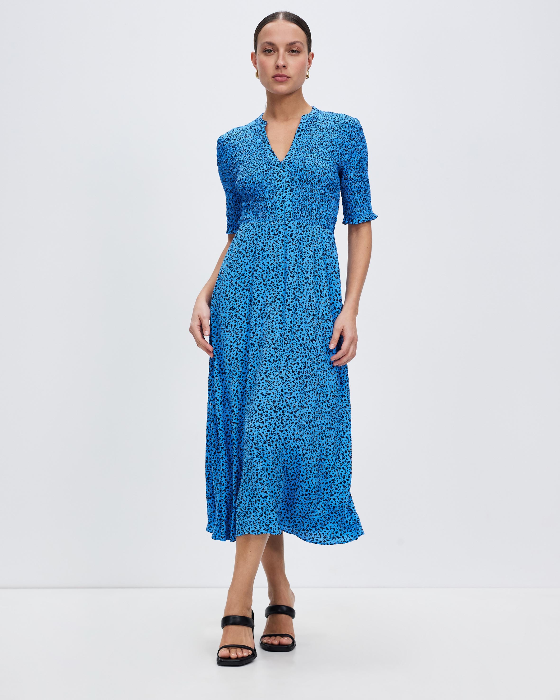 whistles long dresses Blue Salina Longline Maxi Dress | WHISTLES