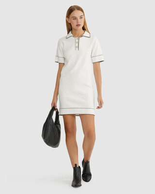 Oxford Heather Knit Polo Dress - AirRobe Oxford Heather Knit Polo Dress - AirRobe