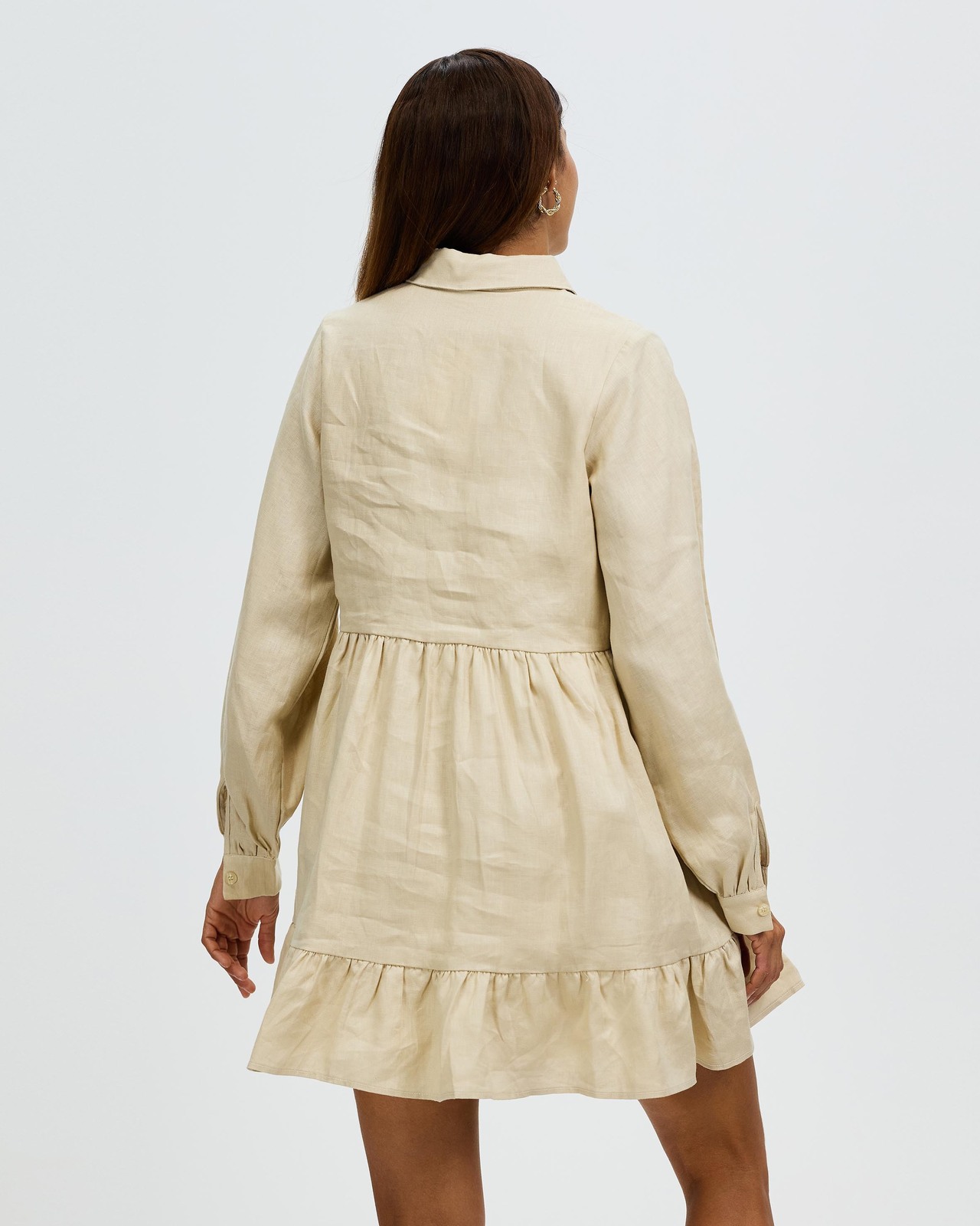 AERE Pleat Detail Linen Smock Dress - AirRobe AERE Pleat Detail Linen Smock Dress - AirRobe