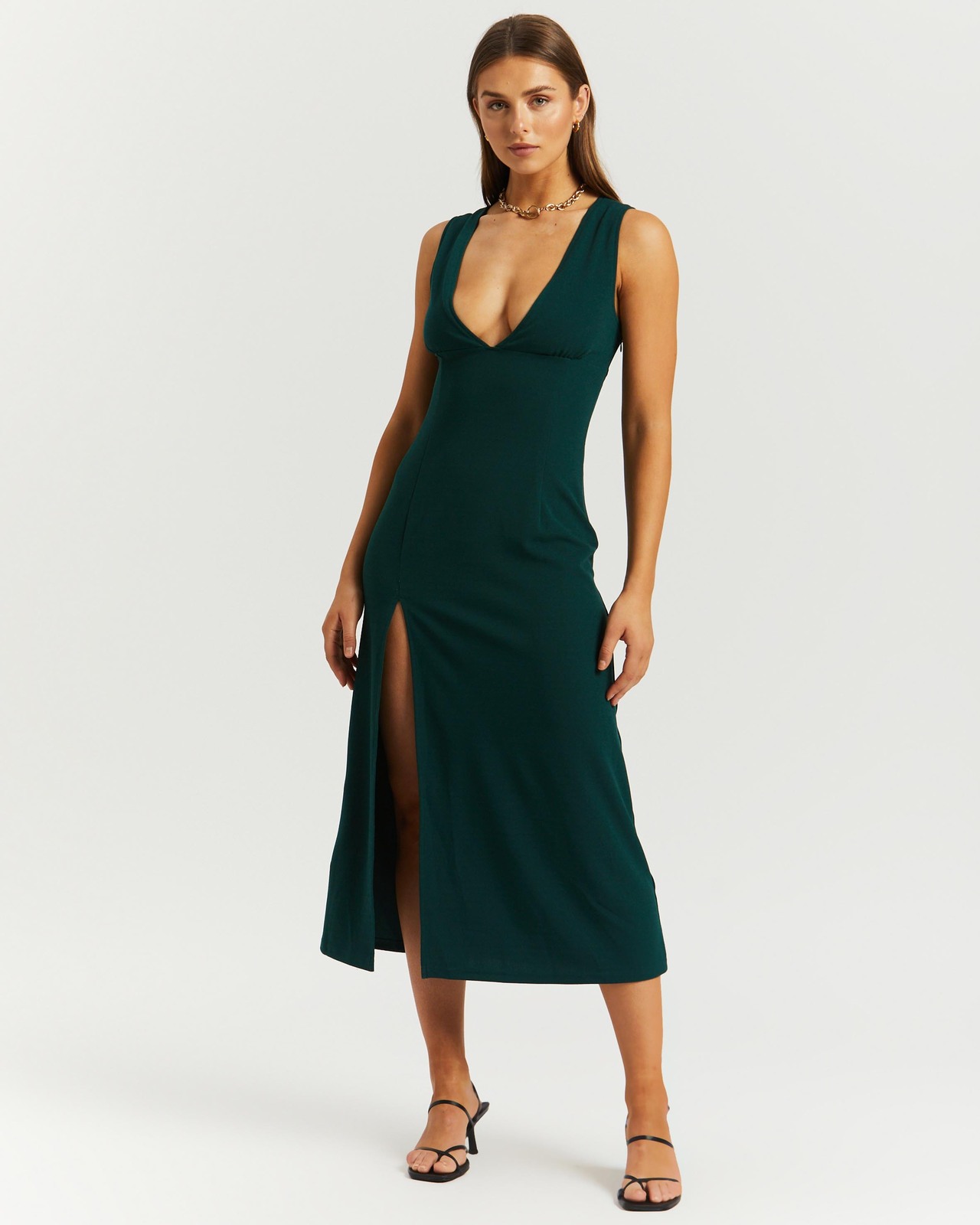 Lindy V Neck Midi Dress
