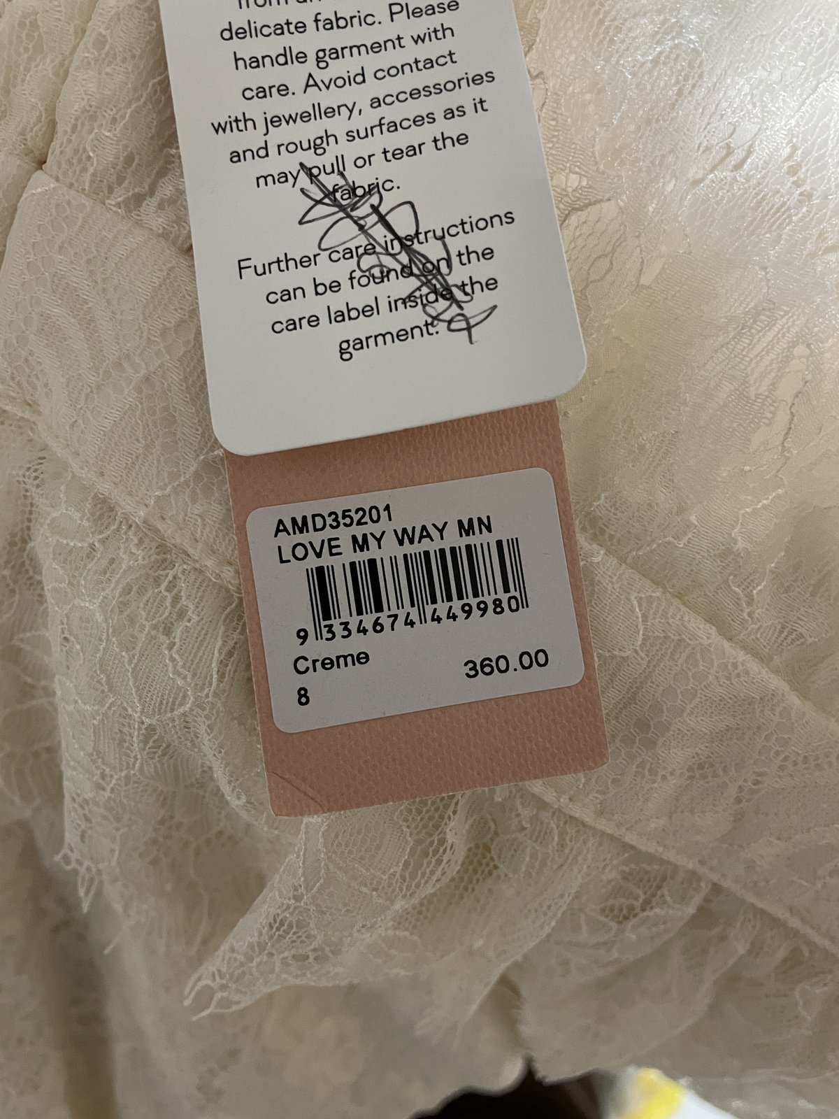 BNWT CREME LOVE MY WAY MINI DRESS - SIZE 8 AU/4 US (RRP $360)