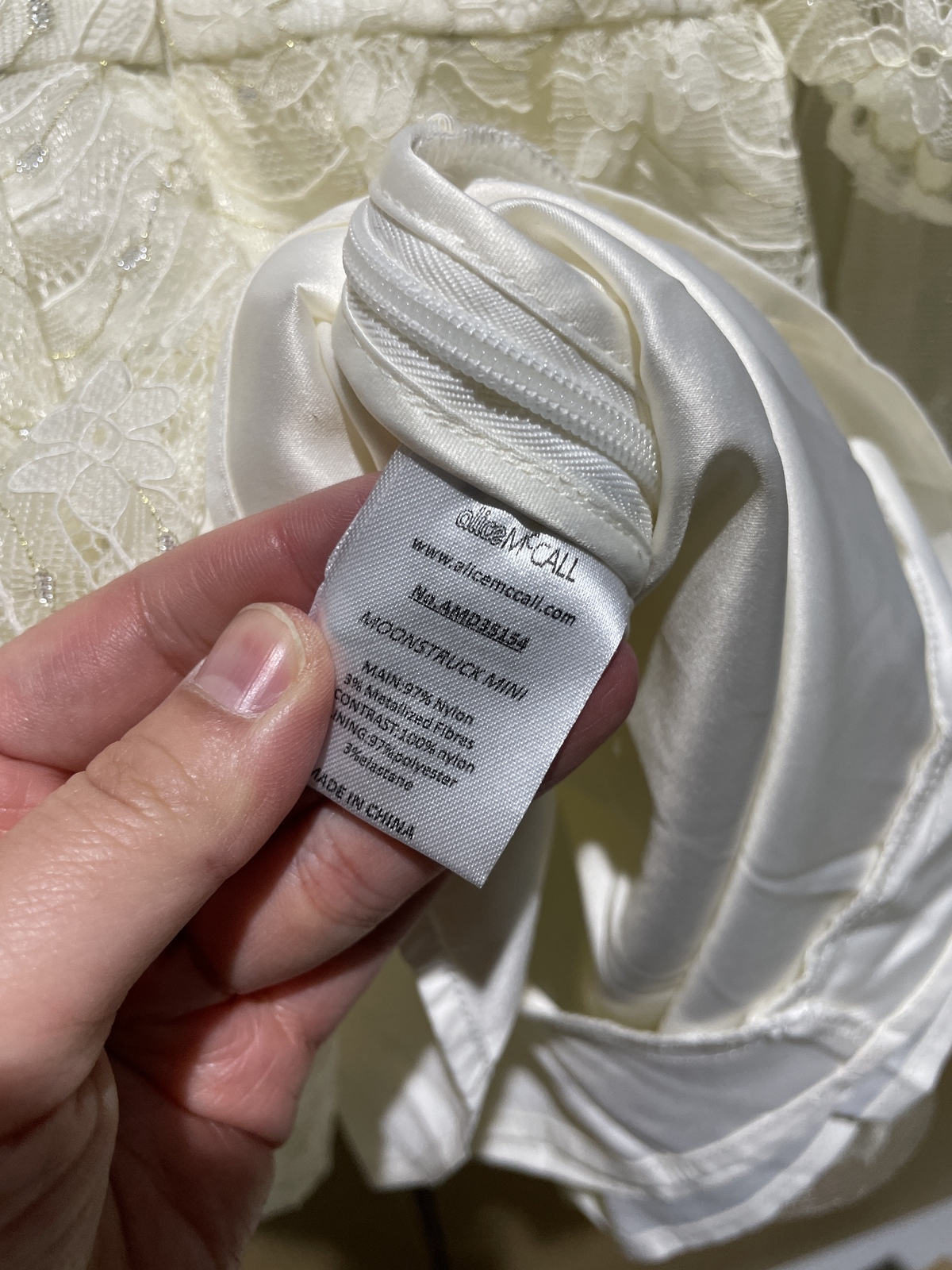 BNWT ALICE MCCALL CREME MOONSTRUCK MINI DRESS - SIZE 8 AU/4 US (RRP $395)