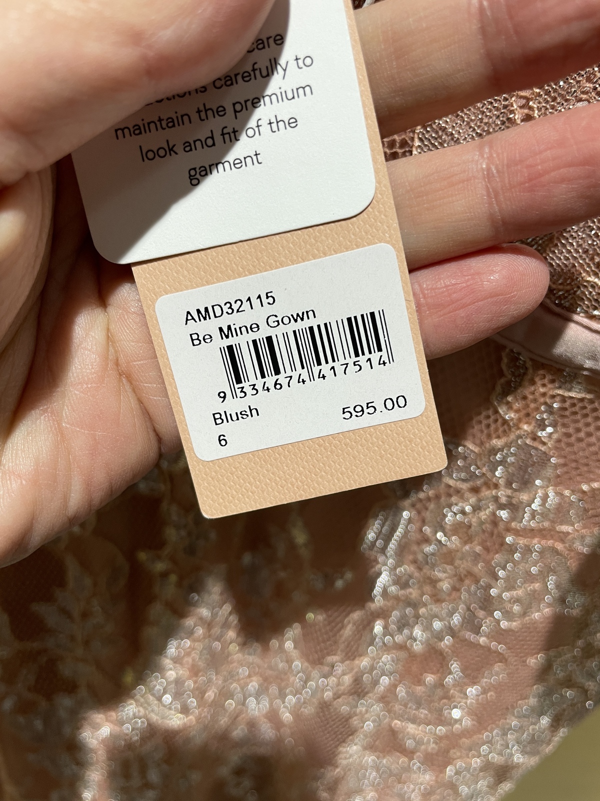 BNWT BLUSH BE MINE GOWN - SIZE 6 AU/2 US (RRP $595)