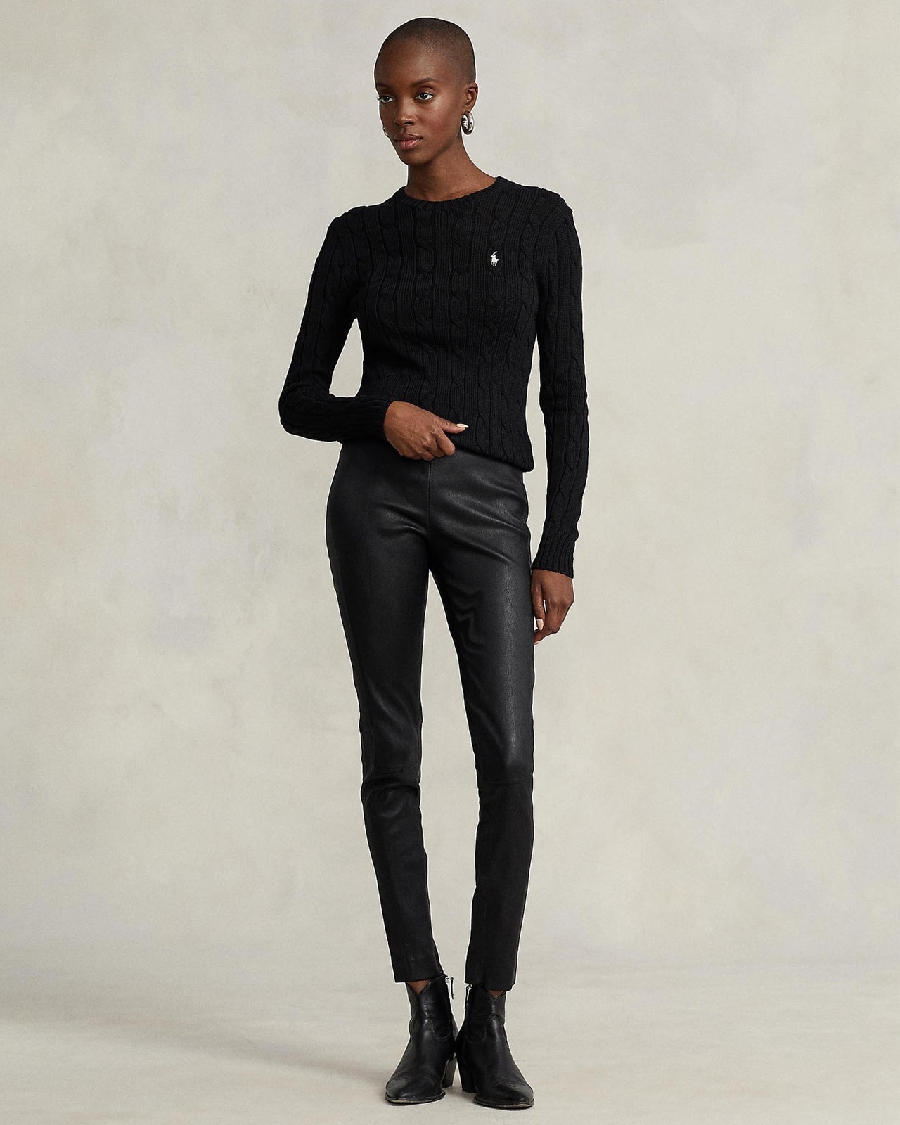 Slim Fit Cable-Knit Sweater