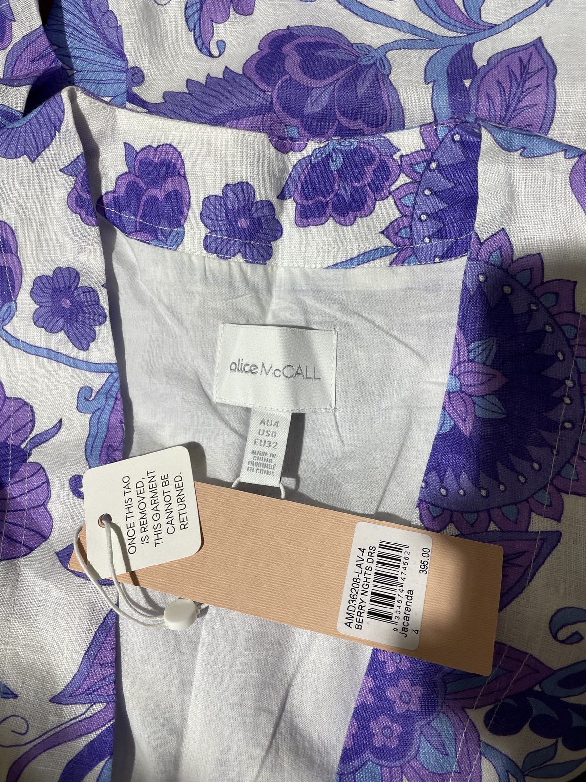 BNWT JACARANDA BLUEBERRY NIGHTS DRESS - SIZE 4 AU/0 US (RRP $395)