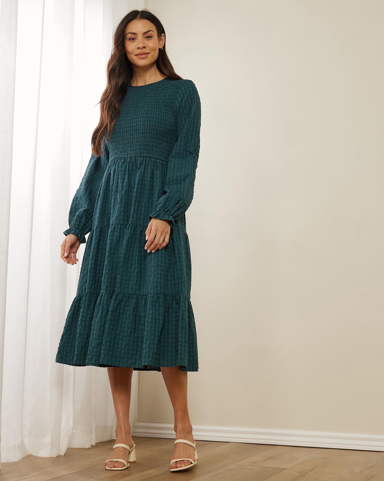 knee length dresses for ladies Dixie Maxi Dress ~ Coastal Blue Stripe – Show Me Your Mumu main image 1