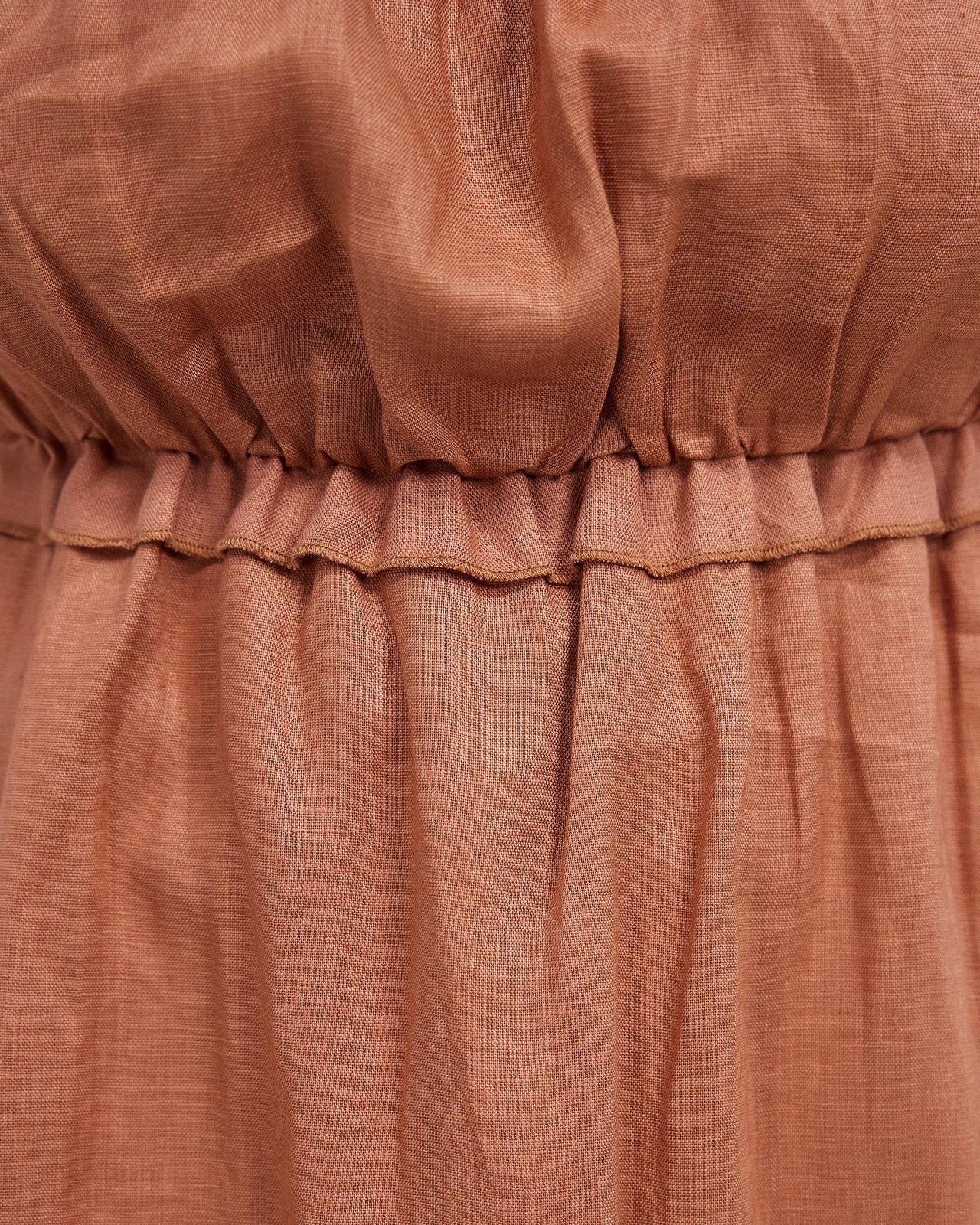 Frill Detail Linen Mini Dress