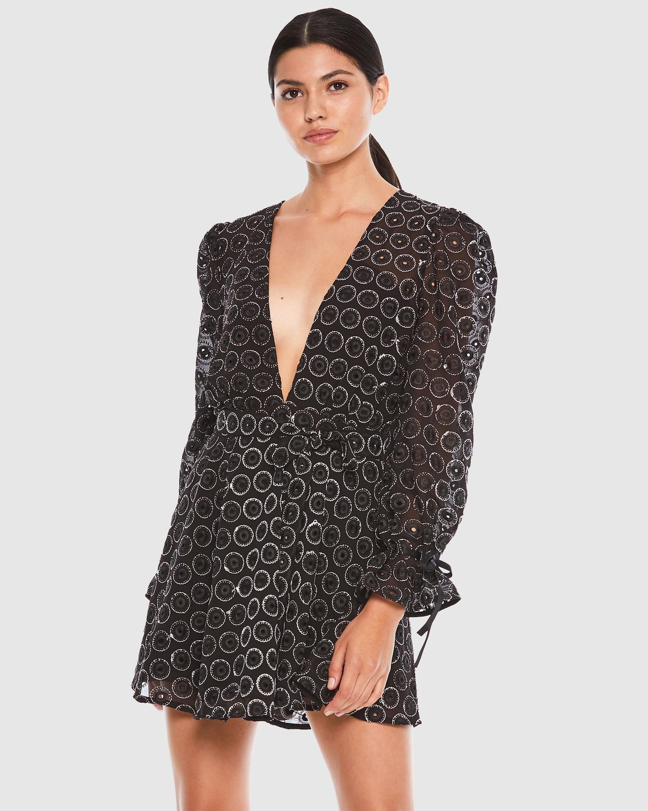 black embellished dress mini Polished Party Embellished Mini Dress S / Black main image 1