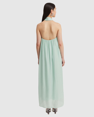 country road green maxi dress Sage Green Embellished Gown with Pearl Corset Bodice – Sequins Evening –  WonderlandByLilian main image 0