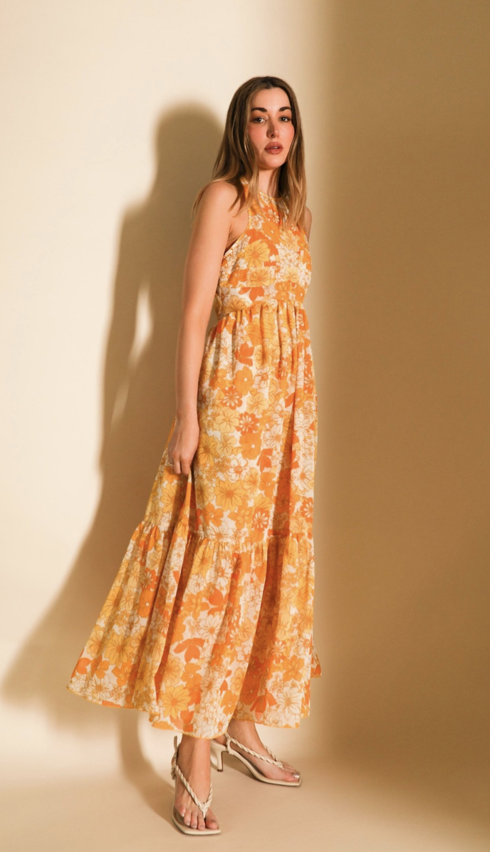 marigold pleated maxi dress Milly Liora Marigold Aroma Pleated Maxi Dress In Multicolor - 65% Off