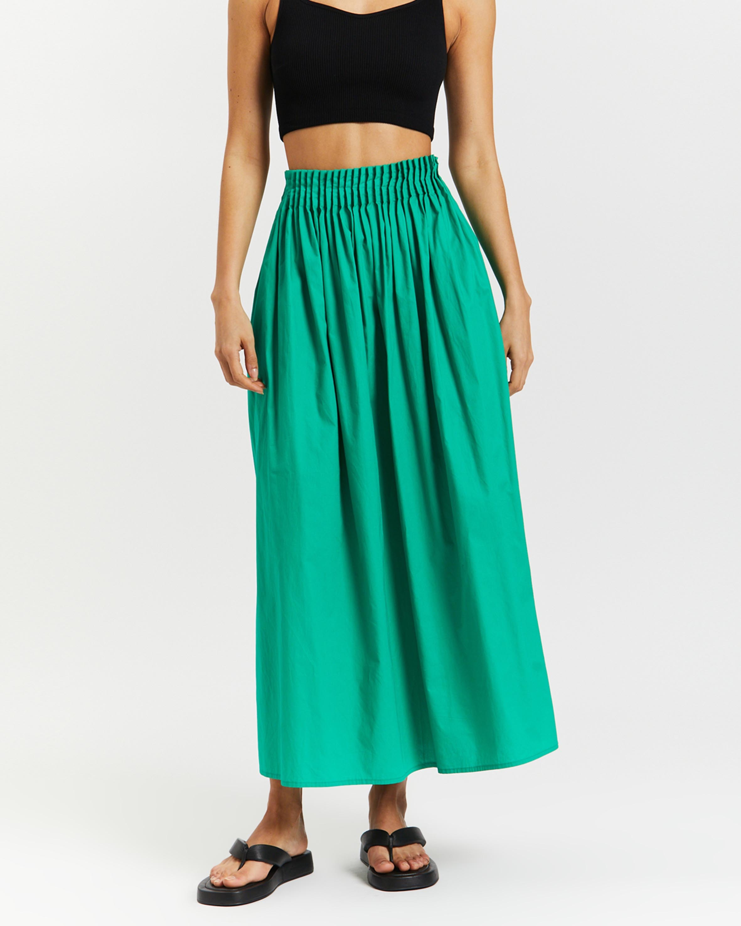 AERE Poplin Midi Skirt - AirRobe