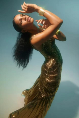 GEORGIA HARDINGE THE GOLD FOSSIL MAXI DRESS - AirRobe