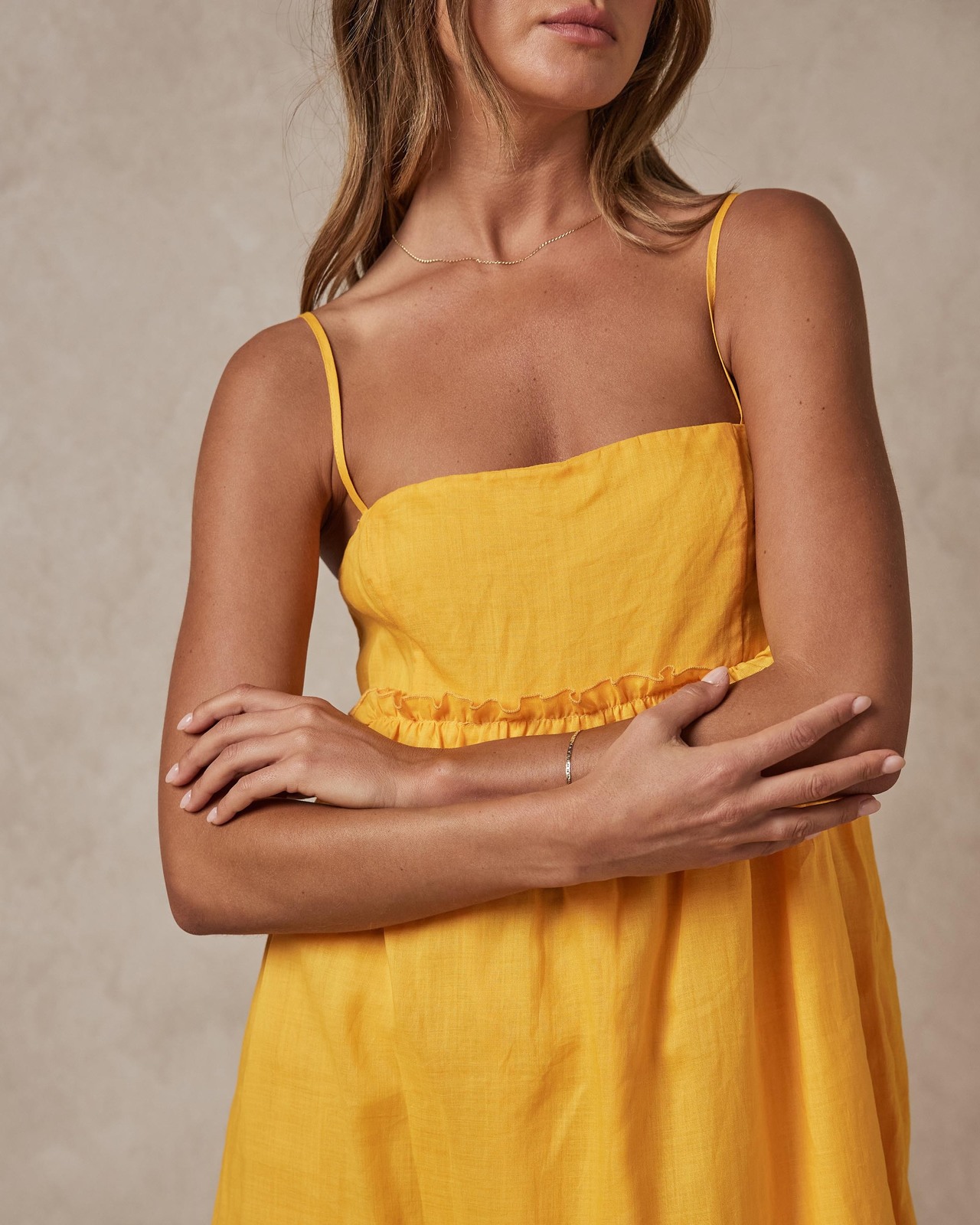 Ramie Frill Mini Dress