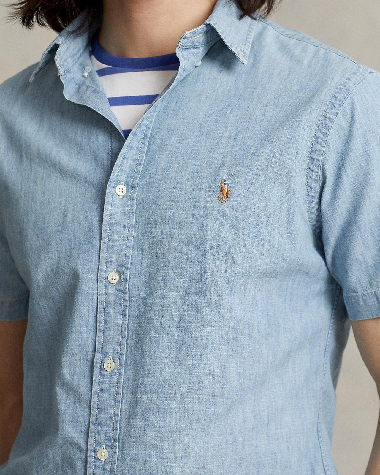 Slim Fit Indigo Chambray Shirt
