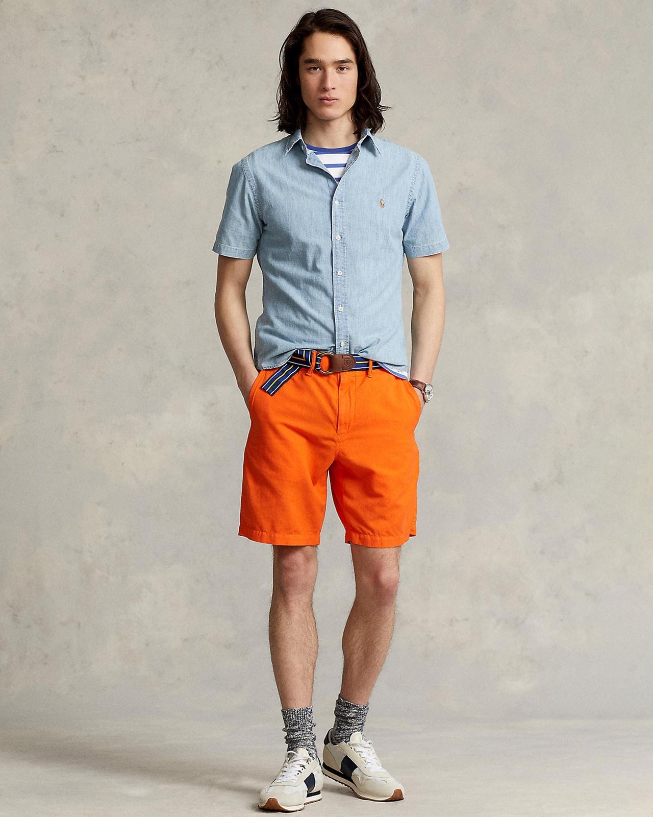 Slim Fit Indigo Chambray Shirt