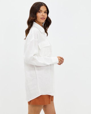 【aere】アエレ　over powder twill shirt ホワイト Men's 110th Anniversary White Poplin Extra Slim Shirt