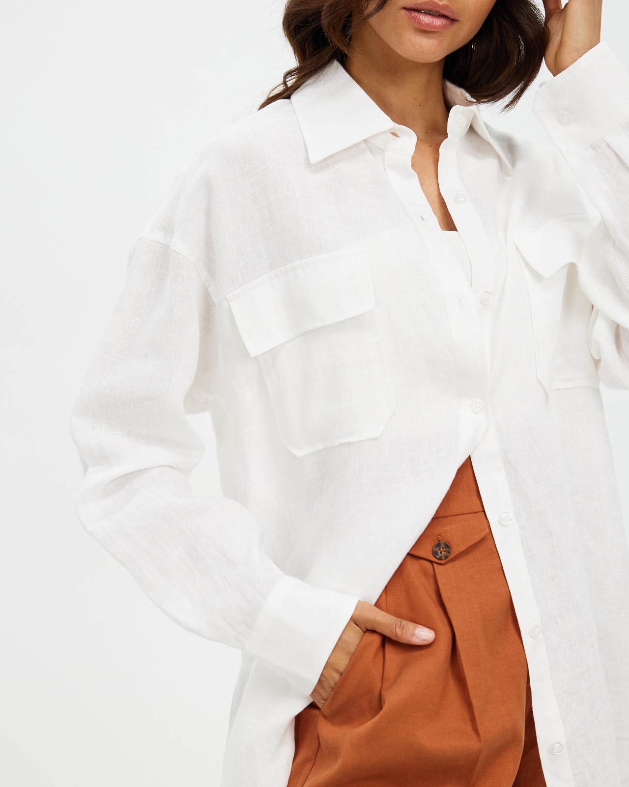 Linen Pocket Detail Shirt