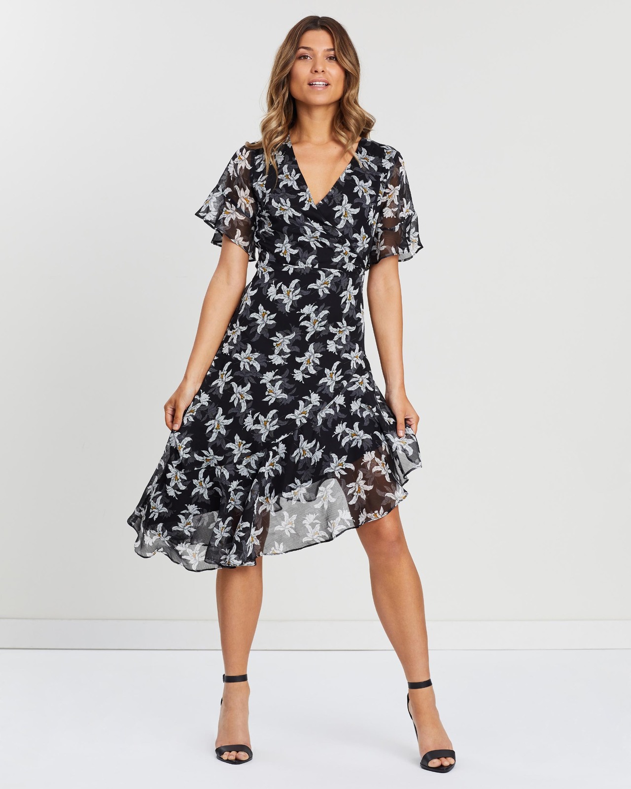 Jay Wrap Front Ruffle Dress AirRobe