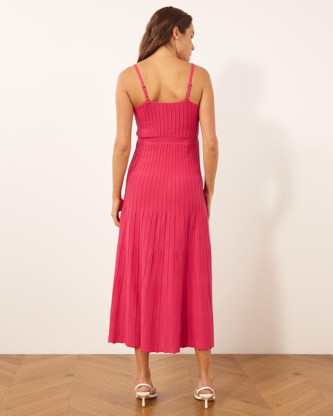 atmos and here pink dress ATMOS & HERE Pink Ruffle Flare Dress | Size 12