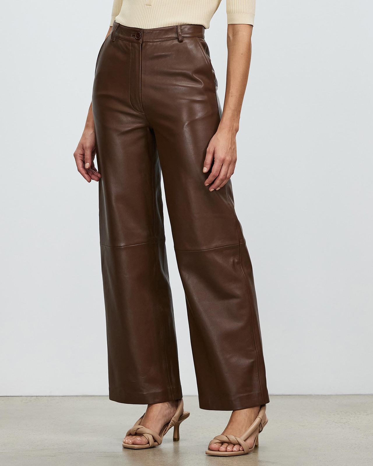 Zane Wide Leg Leather Pants AirRobe