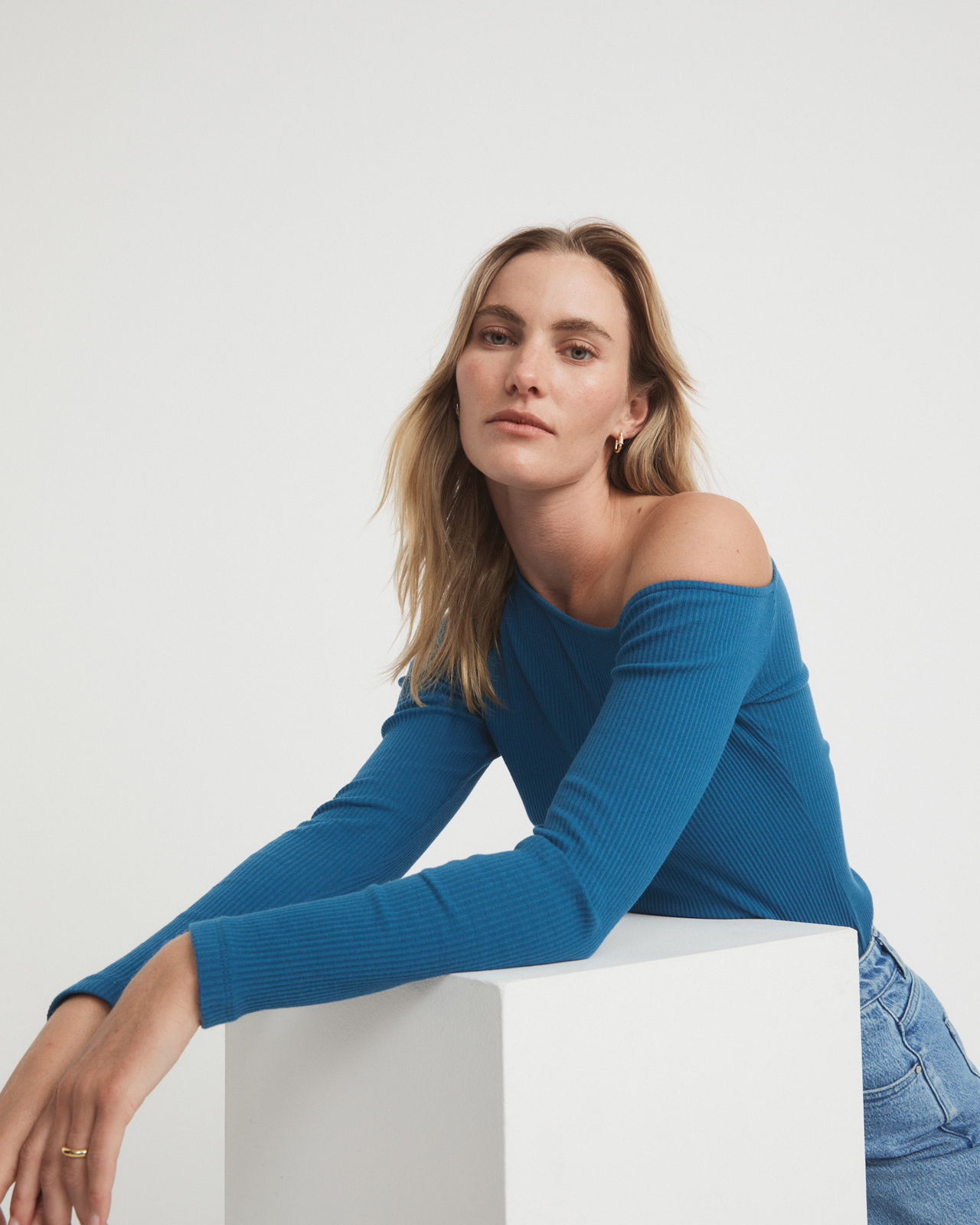 Cotton Rib Asymmetric Top