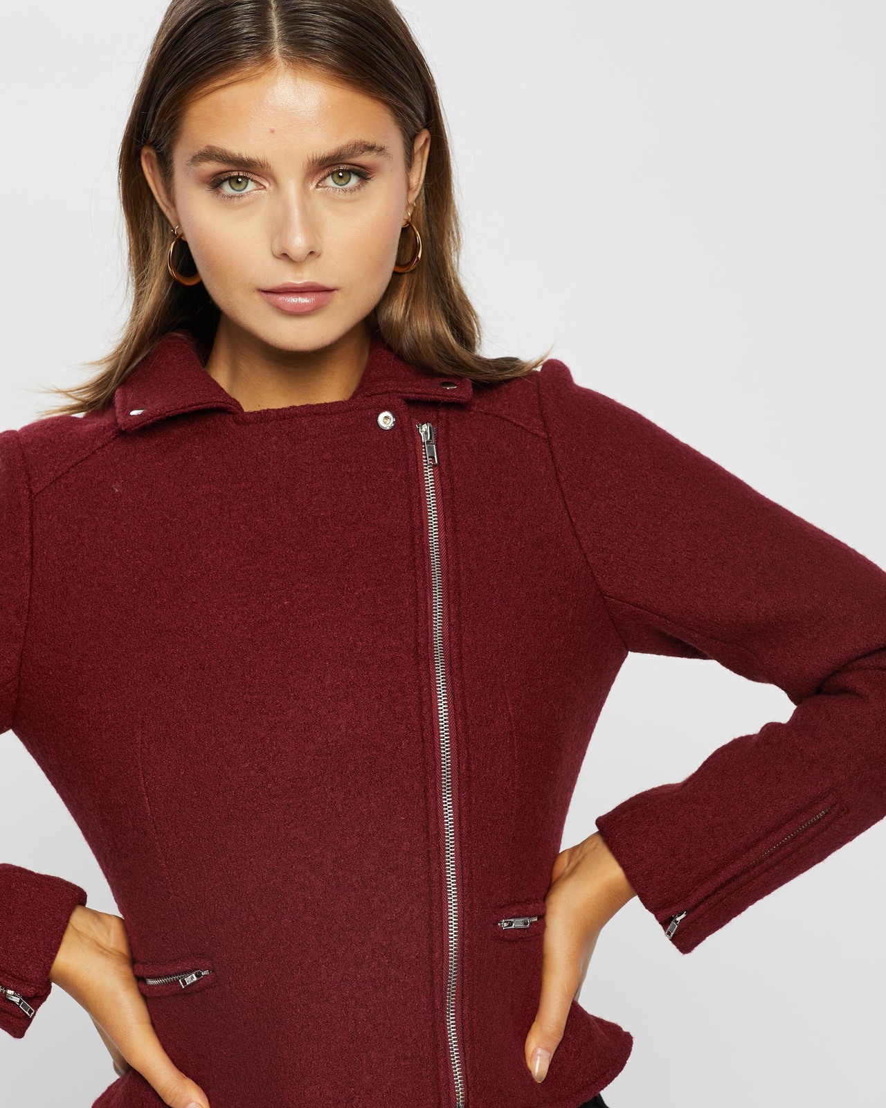 Bella Wool Blend Boucle Biker Jacket