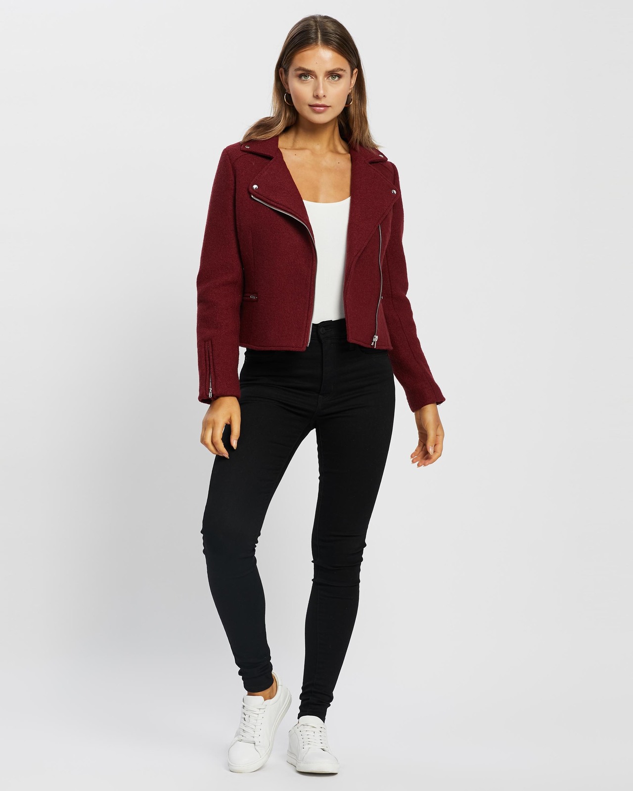 Bella Wool Blend Boucle Biker Jacket