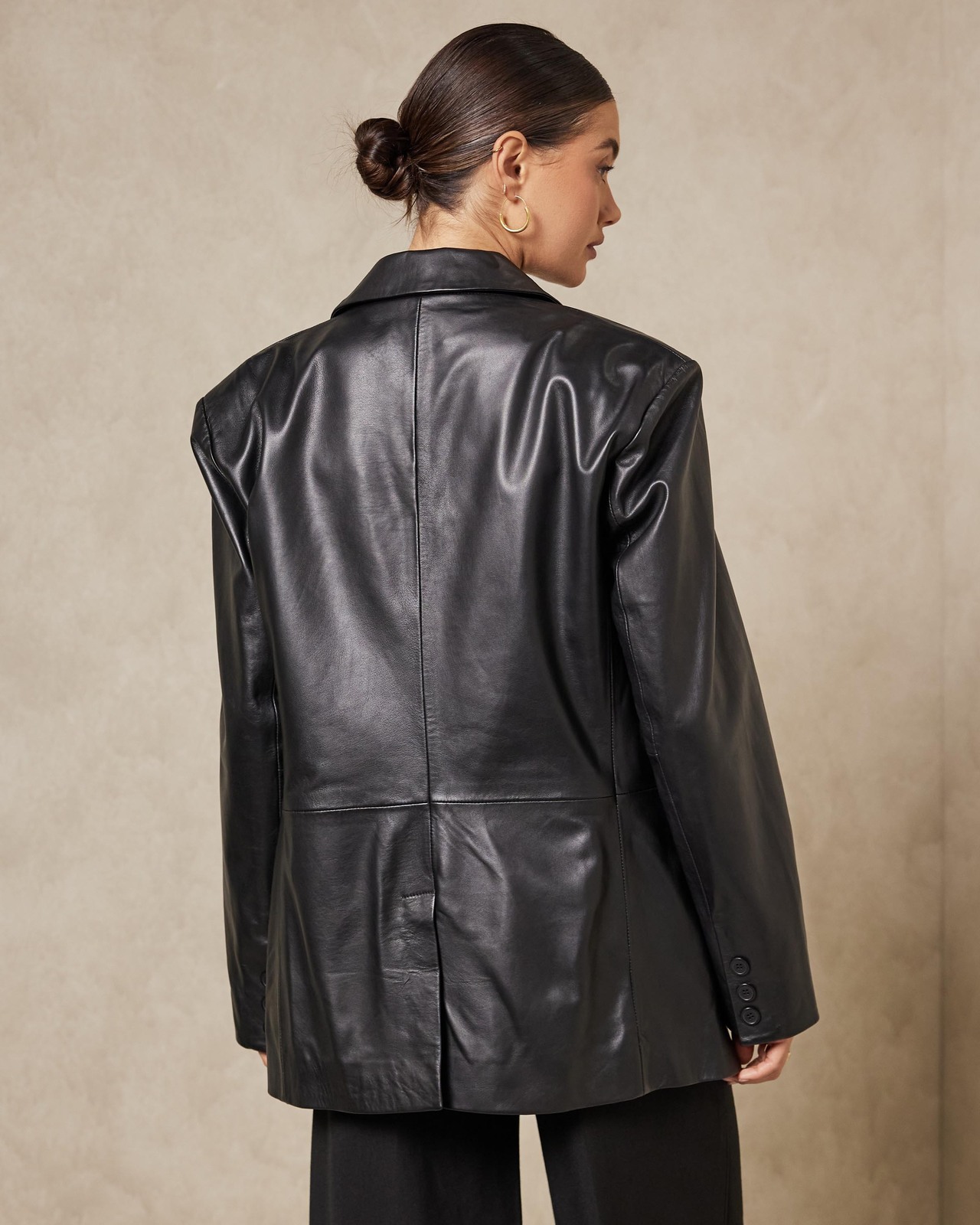 AERE Oversized Leather Blazer AirRobe