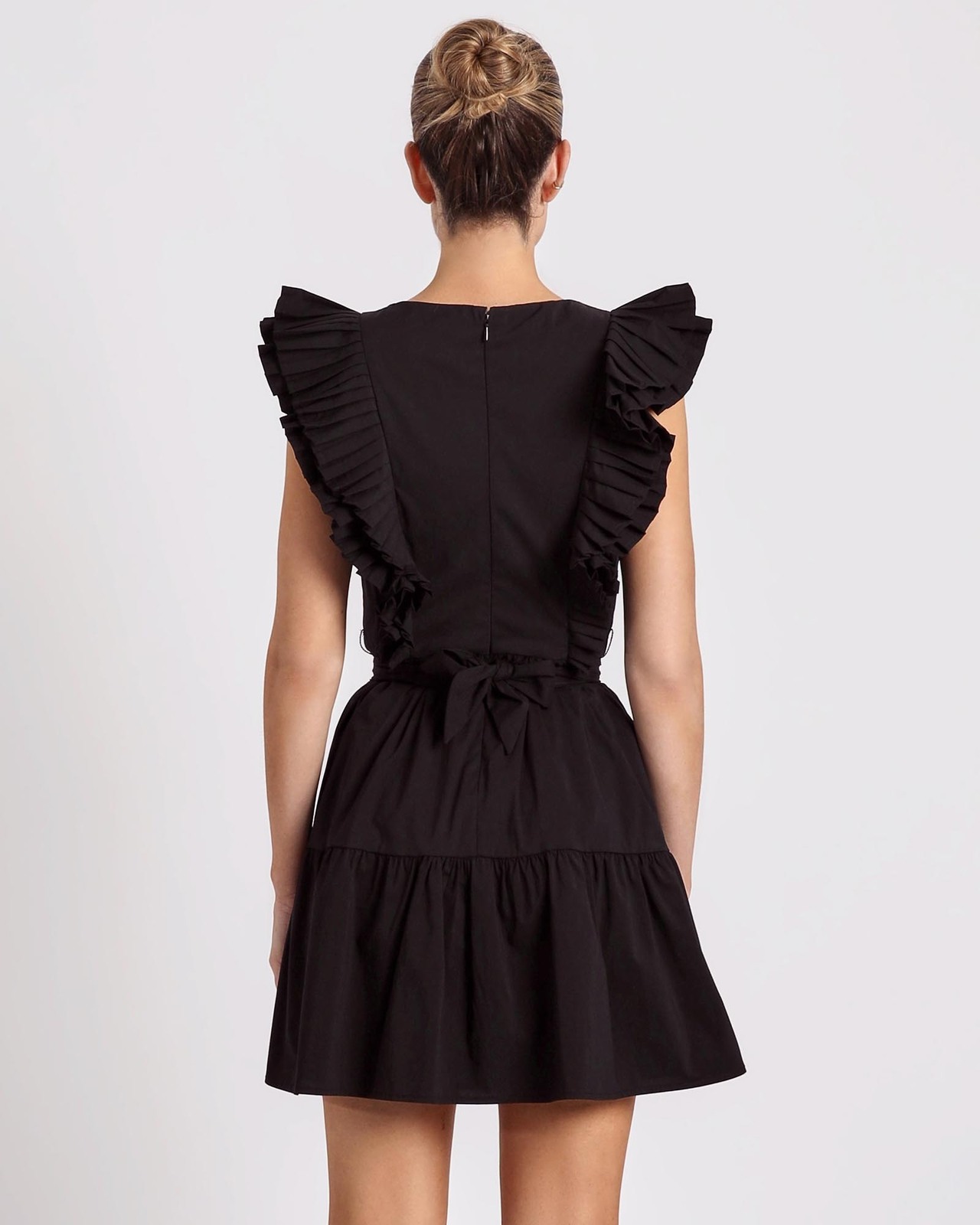 Cira Pleated Sleeve Mini Dress