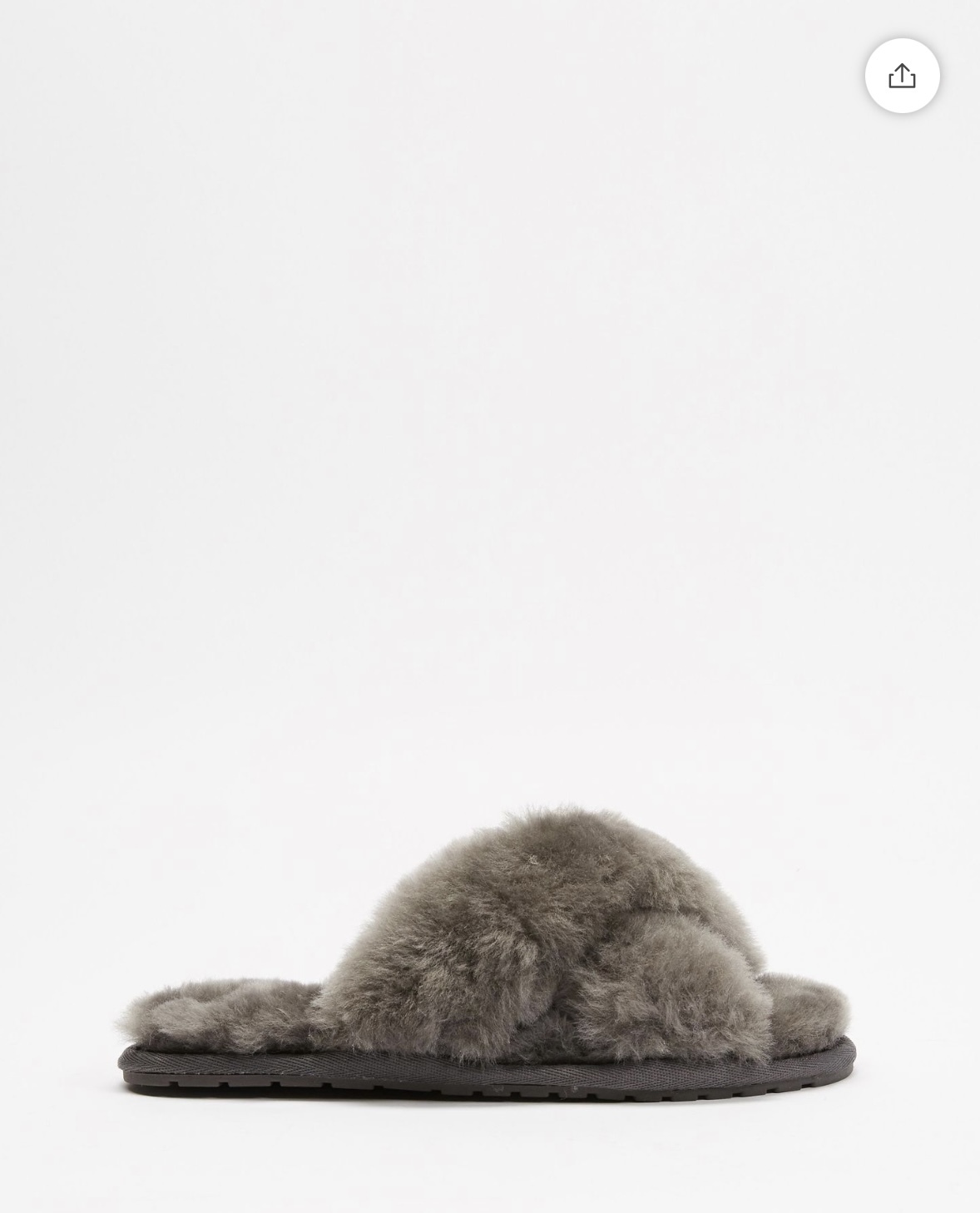 Emu Mayberry Slippers in Charcoal Size 6