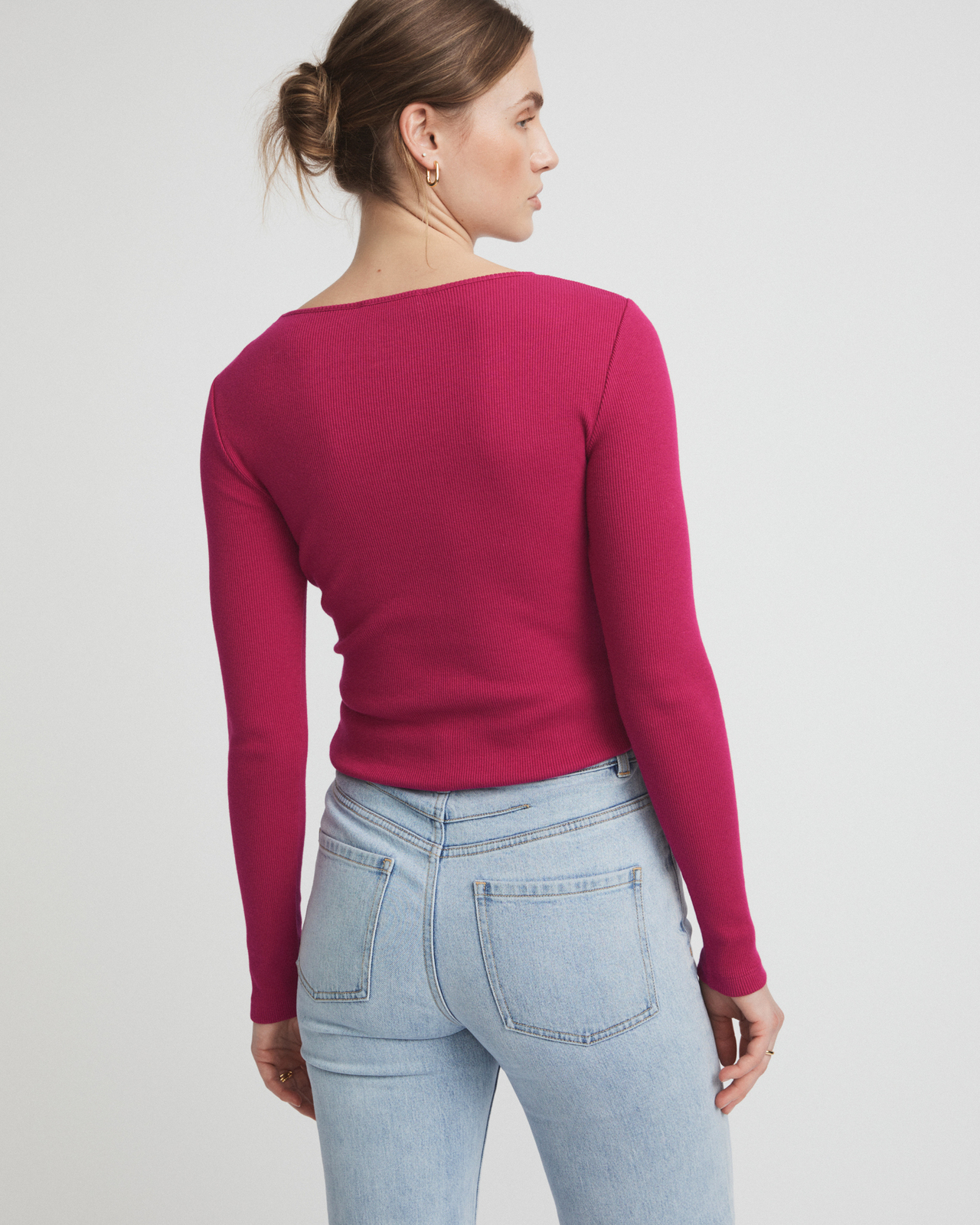 Cotton Rib Split Top